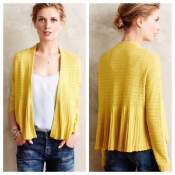 Anthropologie Moth Peplum Open Front Cardigan - Picture 1 of 6